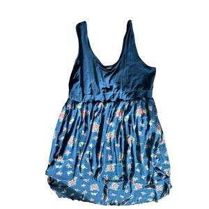 Torrid Blue Floral‎ Tank Dress Plus Size Sleeveless Flowy Summer Casual Comfy